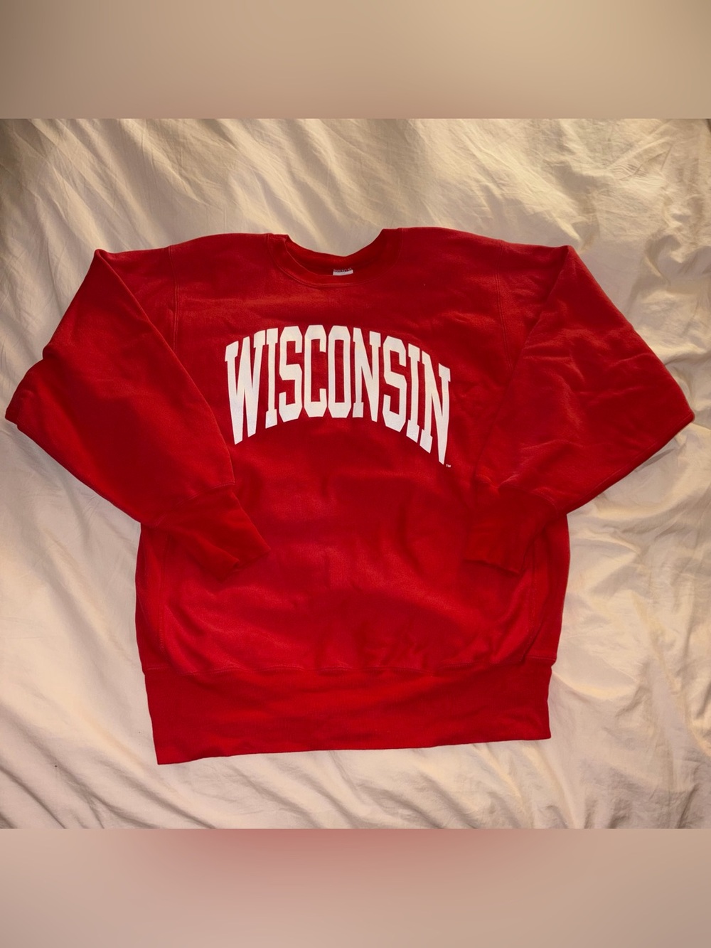 Champion University of Wisconsin Red Crewneck Sweatshirt size XL Made in USA